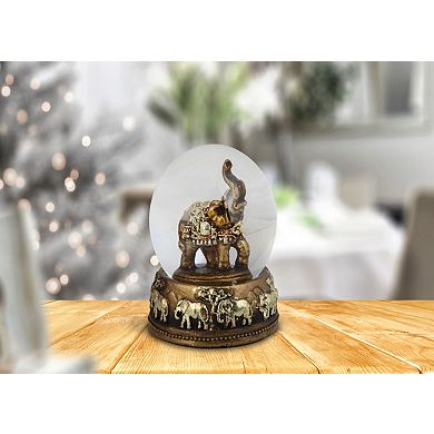 FC Design 3"H Bronze Thai Elephant Glitter Snow Globe Statue Decoration Figurine Home Room Decor