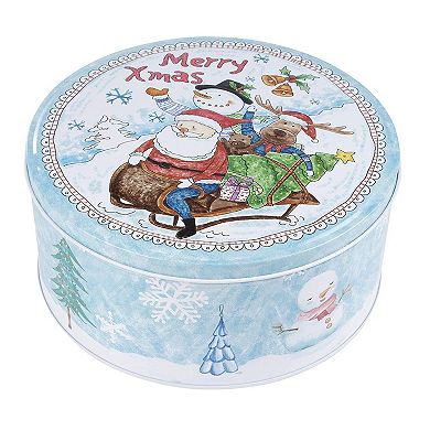 Set of 3 Christmas Nesting Cake Tins Cookie Food Storage Containers with Lids
