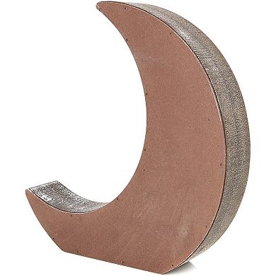 Small Wooden Crescent Moon Shelf for Crystals and Essential Oils, Rustic Home Decor for Nursery (10 x 10.2 x 2 In)