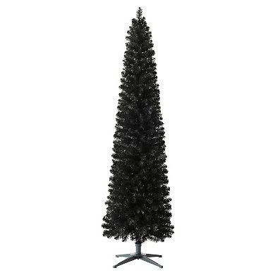 Treetopia Stiletto Black 7 Foot Artificial Prelit Pencil Christmas Tree w/ Stand