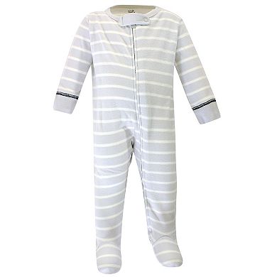 Touched by Nature Baby Boy Organic Cotton Zipper Sleep and Play 3pk, Boho Fox, 3-6 Months