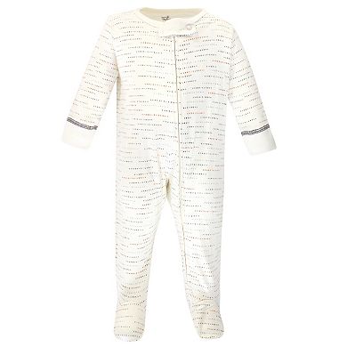 Touched by Nature Baby Boy Organic Cotton Zipper Sleep and Play 3pk, Boho Fox