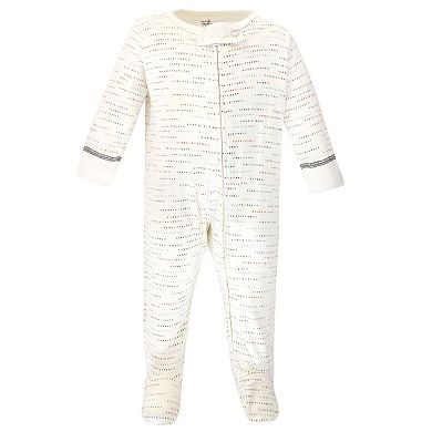 Touched by Nature Baby Boy Organic Cotton Zipper Sleep and Play 3pk, Boho Fox, 3-6 Months