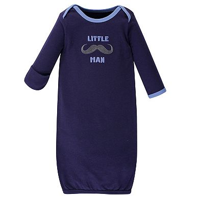 Luvable Friends Baby Boy Cotton Long-Sleeve Gowns 4pk, Trucks, 0-6 Months