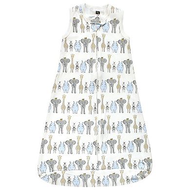 Hudson Baby Infant Boy Interlock Cotton Sleeveless Sleeping Bag, Blue Royal Safari