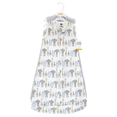 Hudson Baby Infant Boy Interlock Cotton Sleeveless Sleeping Bag, Blue Royal Safari