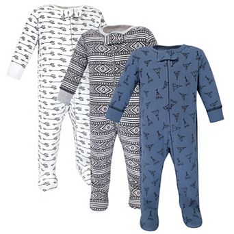 Yoga Sprout Baby Boy Cotton Zipper Sleep and Play 3-Pack, Arrows, 3-6 Months