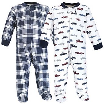 Hudson Baby Infant Boy Premium Quilted Zipper Sleep and Play, Cars