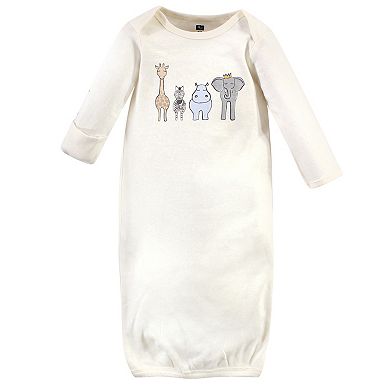 Hudson Baby Infant Boy Cotton Long-Sleeve Gowns 3pk, Royal Safari