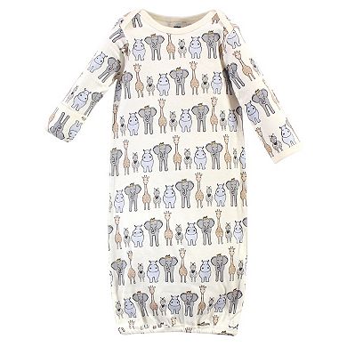 Hudson Baby Infant Boy Cotton Long-Sleeve Gowns 3pk, Royal Safari