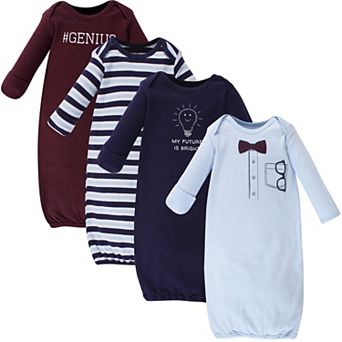 Little Treasure Baby Boy Cotton Long-Sleeve Gowns 4 pk