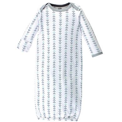 Luvable Friends Baby Boy Cotton Long-Sleeve Gowns 3pk, Boy Feathers, 0