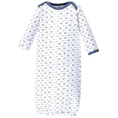 Luvable Friends Baby Boy Cotton Long-Sleeve Gowns 3pk, Boy Feathers, 0
