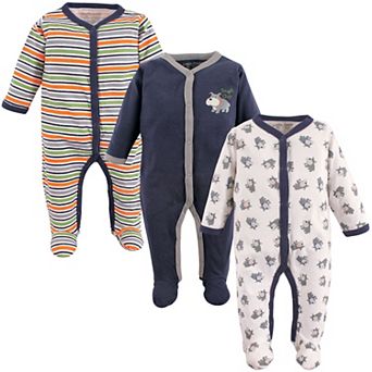 Luvable Friends Baby Boy Cotton Snap Sleep and Play 3 pk Dog, 3-6 Months