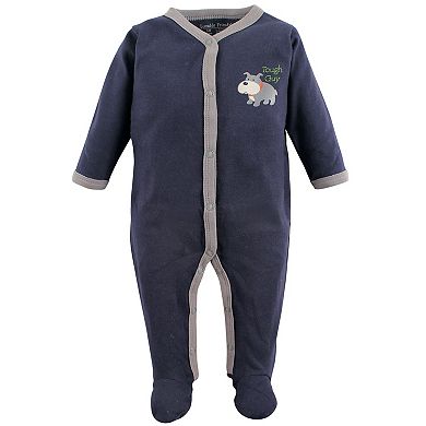 Luvable Friends Baby Boy Cotton Snap Sleep and Play 3pk, Dog