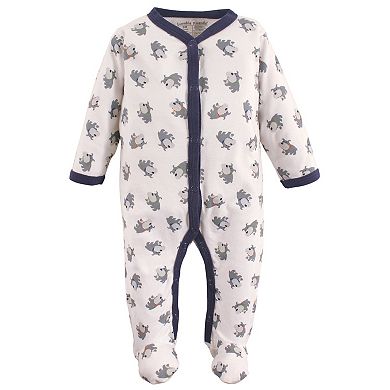 Luvable Friends Baby Boy Cotton Snap Sleep and Play 3pk, Dog