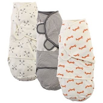 Touched by Nature Baby Boy Organic Cotton Swaddle Wraps, Fox