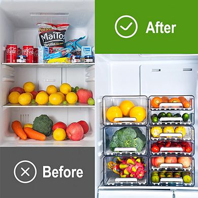 Multi-Functional Drawer, Produce Saver, Organizer Bins, 2 Layers