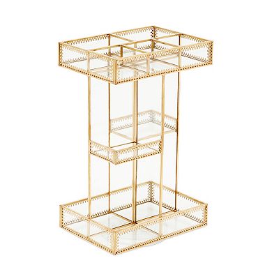 Rotating Glass Makeup Organizer for Vanity, Dresser, Cosmetic Storage (11x5x7 In)