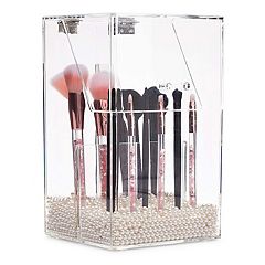 mDesign Cosmetic Organizer Storage Center, 6 Sections - Light Pink/Blush