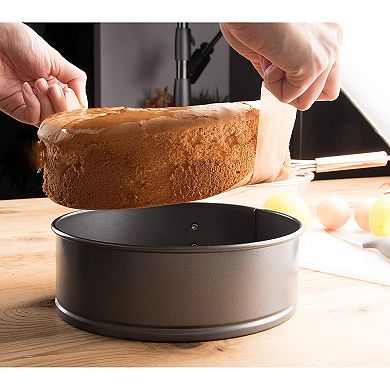 100 Sheets Brown Parchment Paper Rounds with Lift Tabs, 8 inch Nonstick Cake Pan Baking Liners