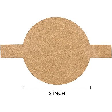 100 Sheets Brown Parchment Paper Rounds with Lift Tabs, 8 inch Nonstick Cake Pan Baking Liners