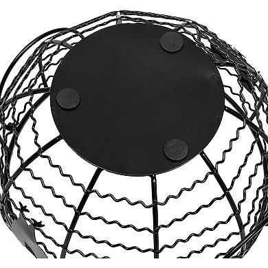 Black Wire Egg Basket Organizer For Kitchen Farmhouse Decoration, 8.2x8.2x4.9"