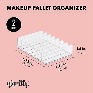 Makeup Eyeshadow Palette Organizer, Divided Cosmetic Storage (Clear, 2 Sizes)