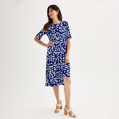 Women's London Times Printed Midi A-Line Dress