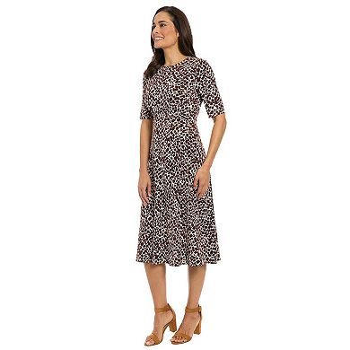 Women's London Times Printed Midi A-Line Dress