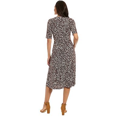 Women's London Times Printed Midi A-Line Dress