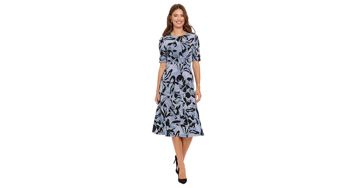 short sleeve dresses plus size Adrianna Papell Women's Floral-Design Embellished Gown - French Blue ROSE made of high Color:Wine brown Y2k Betsey Johnson Dress