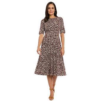 Women's London Times Printed Midi A-Line Dress