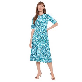 Women's London Times Printed Midi A-Line Dress