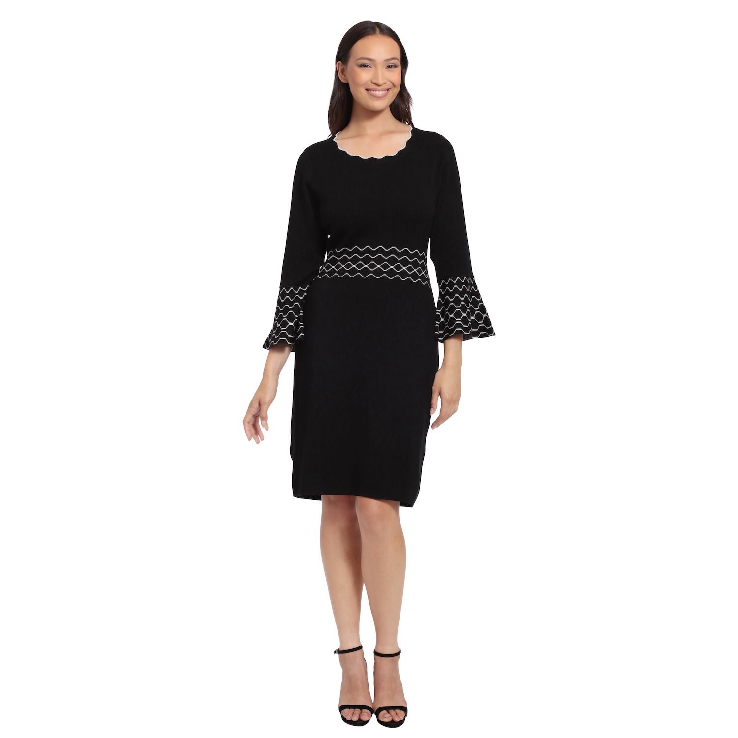 Women's Long Sleeve Draped Bodice Dress – Elegant Surplus Style For Casual Or Dressy Looks - View #2