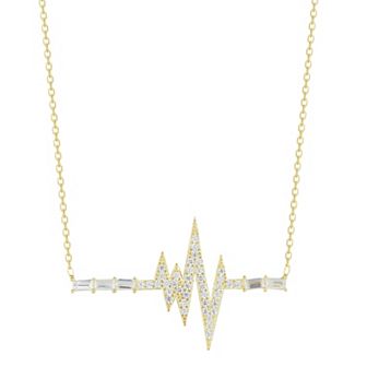 Sunkissed Sterling Sterling Silver Cubic Zirconia Heartbeat Necklace