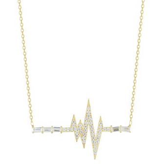 Sunkissed Sterling Sterling Silver Cubic Zirconia Heartbeat Necklace