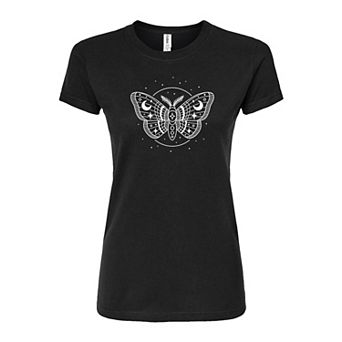 Juniors' Celestial Moth Fitted Tee