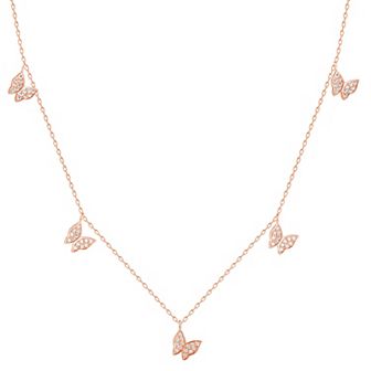 Sunkissed Sterling Sterling Silver Cubic Zirconia Butterfly Charm Necklace