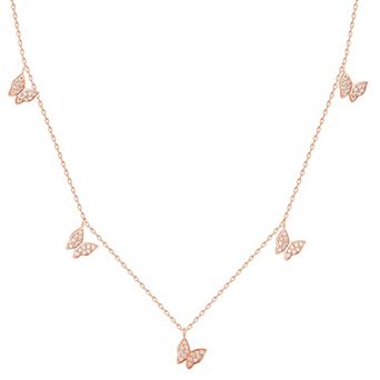 Sunkissed Sterling Sterling Silver Cubic Zirconia Butterfly Charm Necklace