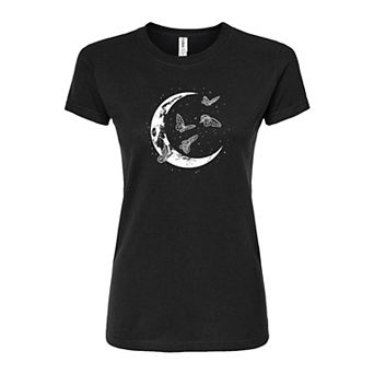 Juniors' Butterfly Moon Fitted Tee