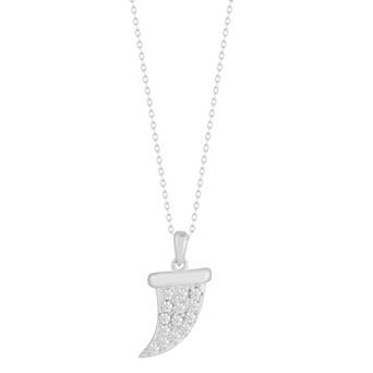 Sunkissed Sterling Sterling Silver Cubic Zirconia Horn Pendant Necklace