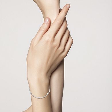 Sunkissed Sterling Sterling Silver Cubic Zirconia Curb Chain Bracelet