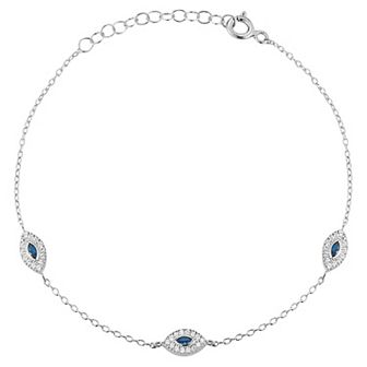 Sunkissed Sterling Sterling Silver Cubic Zirconia Triple Eye Bracelet