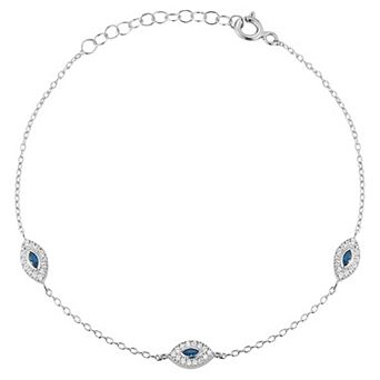 Sunkissed Sterling Sterling Silver Cubic Zirconia Triple Eye Bracelet