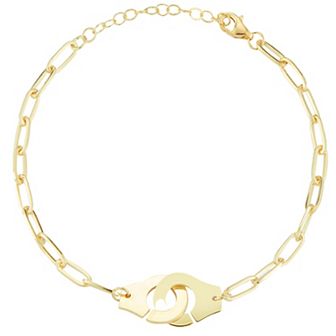 Sunkissed Sterling Sterling Silver Linked Handcuffs Bracelet