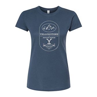 Juniors' Yellowstone Dutton Stone Logo Fitted Tee