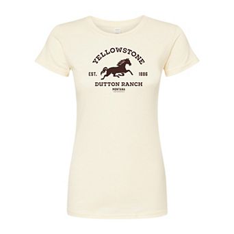 Juniors' Yellowstone Horse Logo Fitted Tee