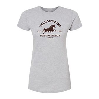 Juniors' Yellowstone Horse Logo Fitted Tee