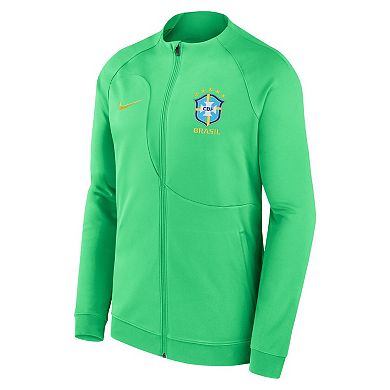 Men's Nike Green Brazil National Team Academy Pro Anthem Performance Full-Zip Jacket